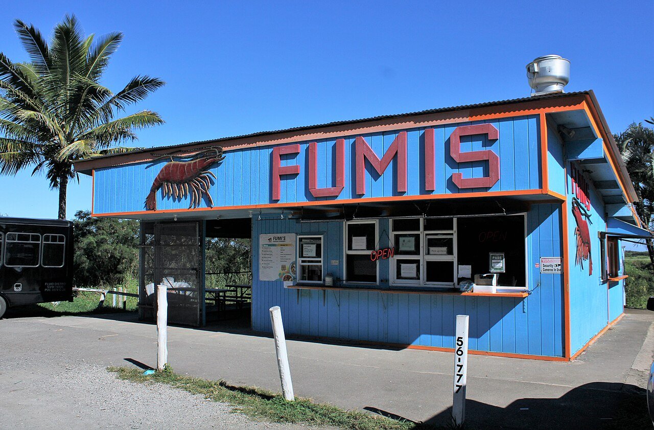 Tanaka's Kahuku Shrimp, Oahu circle island tour stop