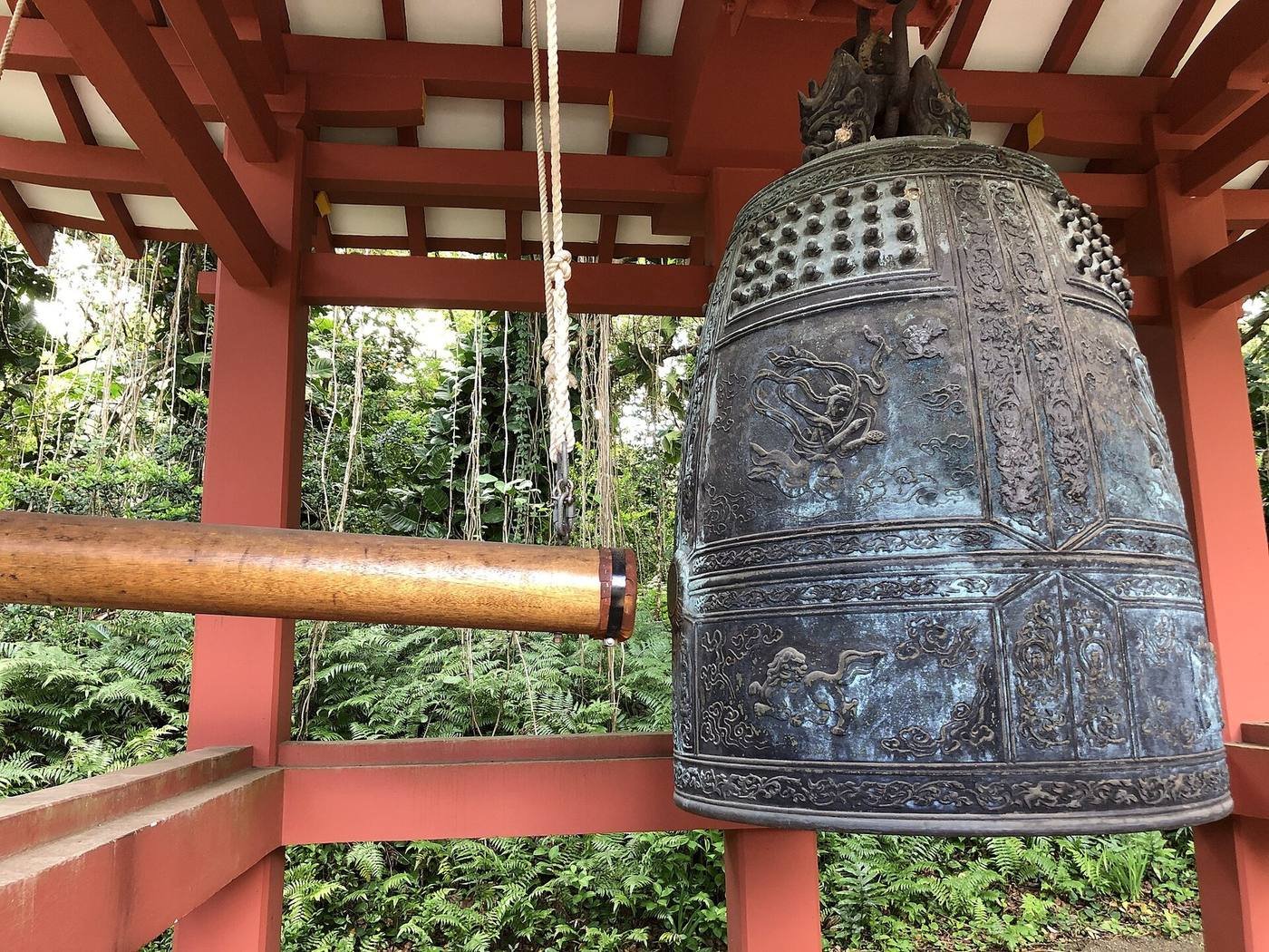 The three-ton brass bell at Byodo-In Temple on Oahu