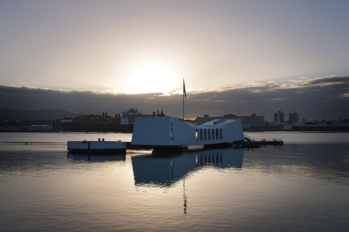 The USS Arizona Memorial in Pearl Harbor, Oahu